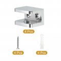 Uxcell Glass Shelf Clamp 2pcs Brass For 10-12mm Thick Adjustable Bracket Support Holder Silver