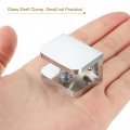 Uxcell Glass Shelf Clamp 2pcs Brass For 10-12mm Thick Adjustable Bracket Support Holder Silver