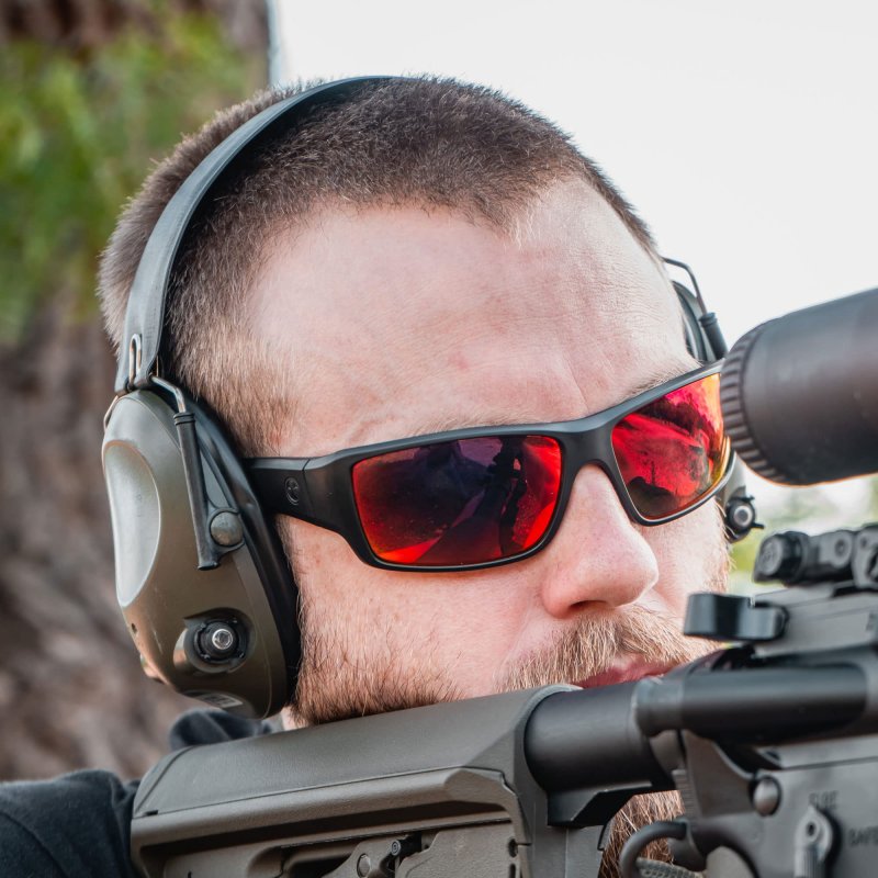 Magpul Ascent Sunglasses Tactical Ballistic Sports Eyewear Shooting Glasses For Men And Women Gray With Red Mirror Polarized