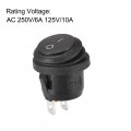 Uxcell Spst Boat Rocker Switch Black Round Waterproof Latching Toggle Switches For Marine On Off Ac 250v 6a 125v 10a 1pcs