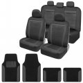 Bdk Car Seat Covers And Floor Mats Full Set With Gray Accent A Breathable Mesh Protector Interior Two Tone For Auto Truck Van 