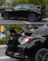 Matt Black Fk8 Type R 5 Pieces Style Trunk Spoiler Wing Compatible With 2016-2021 Honda Civic Fk4 Fk7 Door Hatchback