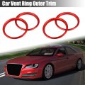 4 Pcs Red Air Conditioner Vent Ring Outer Trim Aluminum Alloy Decoration Cover For Audi A3 S3 Q2l 2013-2021