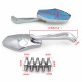 Httmt Mt400-009- Aluminum Chrome Mirrors Compatible With Most Motorcycle 8mm Or 10mm Clockwise Suzuk Kawasak Yamah H-d