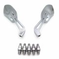 Httmt Mt400-009- Aluminum Chrome Mirrors Compatible With Most Motorcycle 8mm Or 10mm Clockwise Suzuk Kawasak Yamah H-d