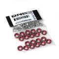 Red 20 Pcs 20mm Wide Anodized Aluminum Fender Washers Bolts Screws Dress Up Kit M6 X 1 0