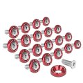 Red 20 Pcs 20mm Wide Anodized Aluminum Fender Washers Bolts Screws Dress Up Kit M6 X 1 0