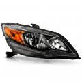 Factory Style Halogen Headlight For 2014-2015 Honda Civic 2-door Coupe Black Housing Clear Lens Direct Replacement Right 