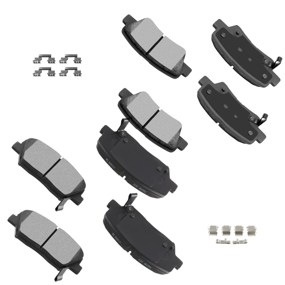 Brake Pad Set 8pcs Front Semi Metal Rear Ceramic For 2014 2017 Hyundai Azera Limited D1432 D1445