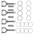 Autokay 4 Set Connecting Rod Piston Fit For Hyundai Kia Accent Rio 1 6l Dohc 2012-2016 Replace 23041-2b600 23041-2b610