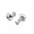 Uxcell 4 Pcs Silver Tone Aluminum Alloy Universal Car Motorcycle Decorative License Plate Screw