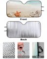 Beach Windshield Sun Shade Summer Starfish Ocean Accordion Folding Autoshade For Car Truck Suv Nautical Marine Seashells Sun