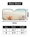 Beach Windshield Sun Shade Summer Starfish Ocean Accordion Folding Autoshade For Car Truck Suv Nautical Marine Seashells Sun