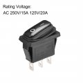 Uxcell Spst Boat Rocker Switch Black Waterproof Toggle Switches For Marine 3pins On On Ac 250v 15a 125v 20a 1pcs