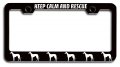 Keep Calm And Rescue Greyhound Dogs Pets Black Metal License Plate Frame Heavy Duty Steel Tag Holder For Us Canada Vehicles 12 