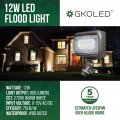 Gkoled 12w Outdoor Waterproof Led Garden Security Floodlight 900lumens 80cri 2700k 9-15v Ac Dc 1 2 Knuckle Mount Uv Resistant