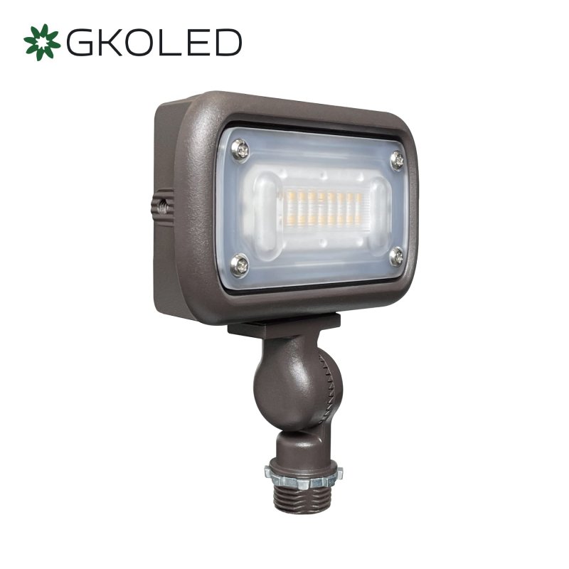 Gkoled 12w Outdoor Waterproof Led Garden Security Floodlight 900lumens 80cri 2700k 9-15v Ac Dc 1 2 Knuckle Mount Uv Resistant
