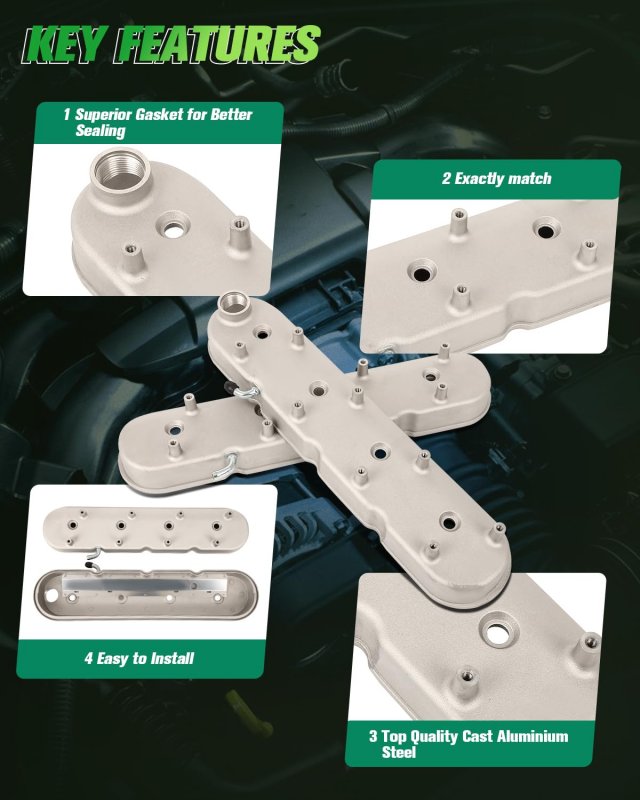 Ls Cast Aluminum Valve Covers With Coil Mounts Replace For All Engines Using Ls1 Ls2 Ls3 Ls6 And Ls7 Or Similar Coils Spacing