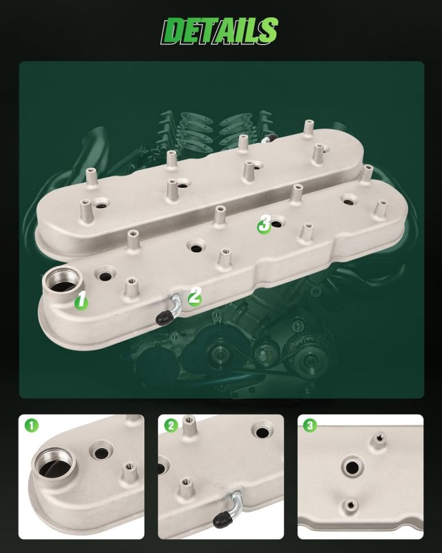 Ls Cast Aluminum Valve Covers With Coil Mounts Replace For All Engines Using Ls1 Ls2 Ls3 Ls6 And Ls7 Or Similar Coils Spacing