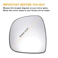 Car Rearview Left Driver Side Mirror Glass Replacement W Backing Plate Aspherical Heated White For Mercedes Vito 2003-2010