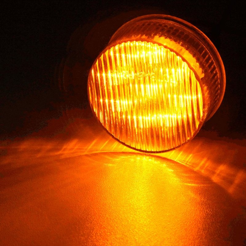 16pcs 2 In Round 9 Led Side Marker Lights Amber And Red Trailer Clearance Tail With Rubber Grommets Sl-910-r