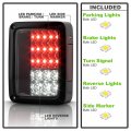 Acanii Smoked Lens Full Led Tail Lights Brake Lamps Driver Passenger Side Replacement For 2007-2017 Jeep Wrangler