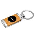 Nissan Nismo Roundel Logo In Black On Maple Wood Chrome Metal Trim Key Chain