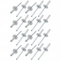 20 Pcs 4mm X 16mm Aluminum Open End Large Flange Blind Rivets 