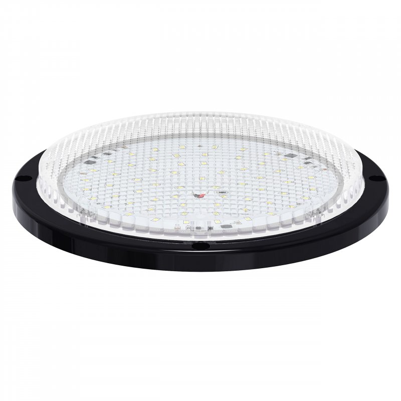 Rv Trailer Camper 1000 Lumen 5th Wheel Scare Porch Led Light 8 5 In Round Black Trim 12v Dimmable Cool White Utility Dome