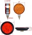 4x Double Face Red-amber 48-led Pedestal Lights And Red Round 24-led Strobe Brake Stop Tail Lamps Grommet Plugs Compatible With