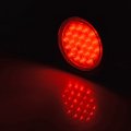 4x Double Face Red-amber 48-led Pedestal Lights And Red Round 24-led Strobe Brake Stop Tail Lamps Grommet Plugs Compatible With