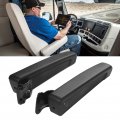 Pair Car Adjustable Armrest Seat Shock Resistant Pu Sponge Black Universal For Automobiles Trucks 