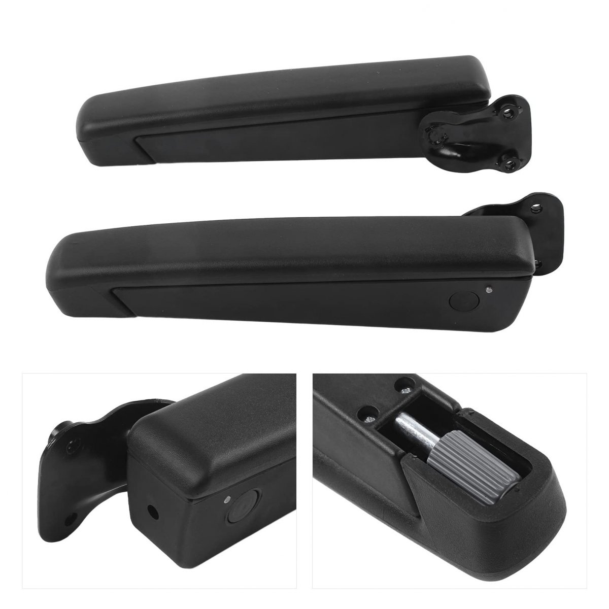 Pair Car Adjustable Armrest Seat Shock Resistant Pu Sponge Black Universal For Automobiles Trucks