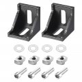 2set Inside Corner Bracket Gusset Kits 38x38x35mm 4040 Angle Connector For Series Aluminum Profile Black 4 X T-slot Nuts Hex