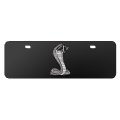 Ford Mustang Cobra 3d Logo 12 X 4 25 European Look Black Half-size Stainless Steel License Plate Official Licensed 