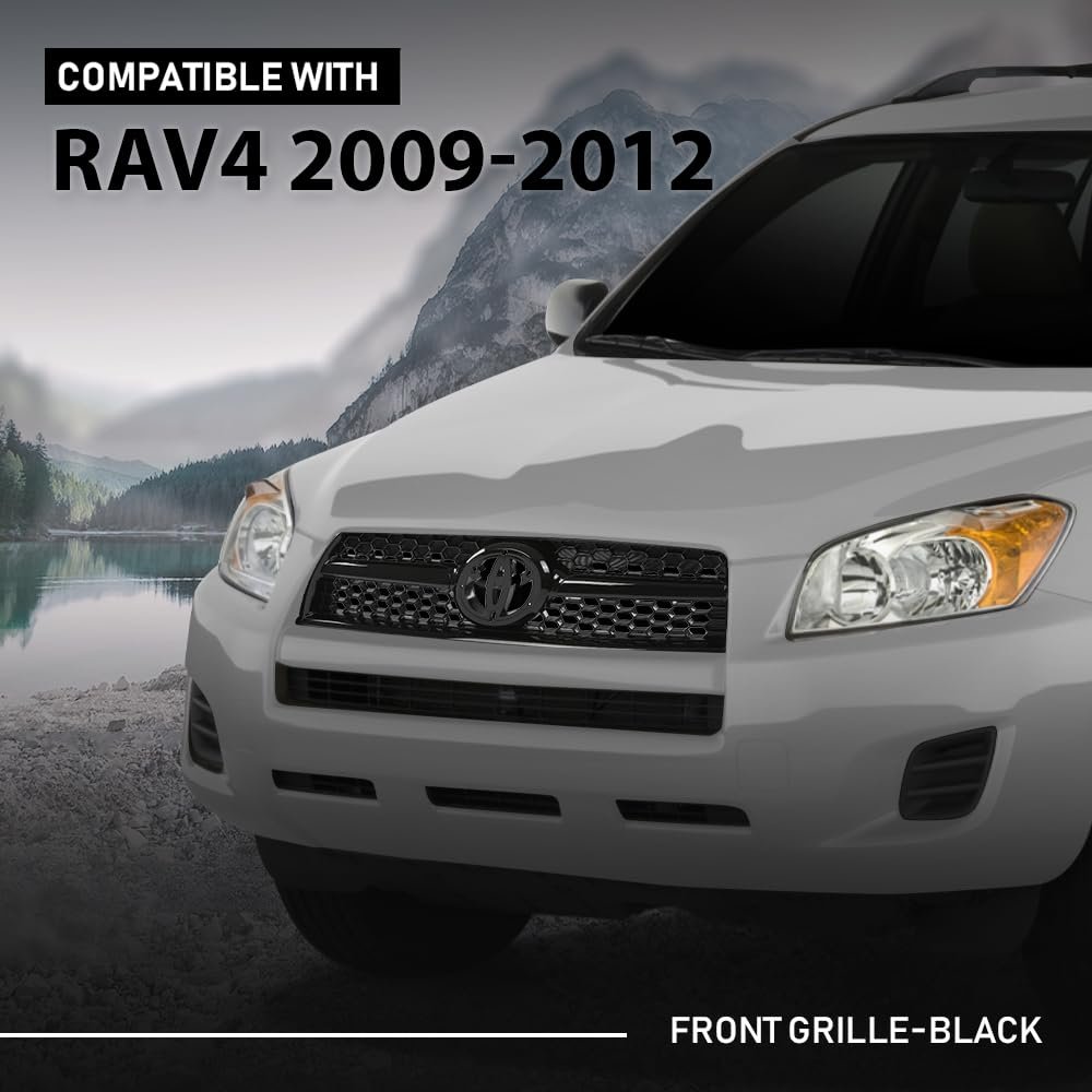 Front Grille For Toyota Rav4 2009 2012 Glossy Black Upper Grill To1200315 531010r010