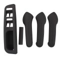 Black Interior Inside Door Grab Handle Covers Window Switch Bezel Kit 
