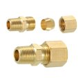 2pcs Brass Pipe Fitting 1 4 Od X 8 Npt Male Compression Tube Union Connector Straight Coupling Adapter Fit 