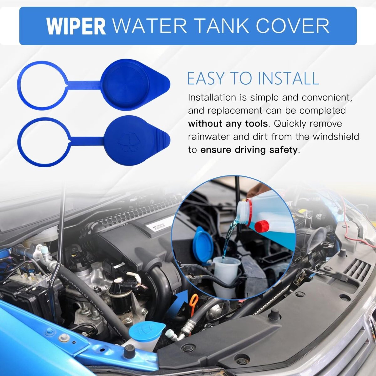 4pcs Windshield Washer Fluid Reservoir Tank Cap For Ford Focus 2012 2018 And Transit Connect 2020 Cp9z17a605a Cp9z-17a605-a