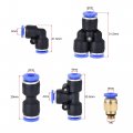 Uxcell Pneumatic Pu Air Tubing Kit With Push To Connect Fittings For Hose Line Pipe 4mm Od 10 Meters Black