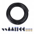 Uxcell Pneumatic Pu Air Tubing Kit With Push To Connect Fittings For Hose Line Pipe 4mm Od 10 Meters Black