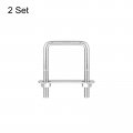 Uxcell Square U-bolts 2 Sets Mm 2 05 Inner Width 80mm Length M8 304 Stainless Steel U Clamp Bolt With Nuts And Plates For Boat