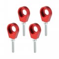 X Autohaux 4pcs 15mm Dia Hole Red Silver Tone Metal Universal Chain Axle Adjuster Tensioner For Motorcycle