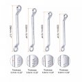 Uxcell 45-degree Offset Box End Wrench Set 5 5-16mm Metric Cr-v Steel With Rolling Pouch 6-piece
