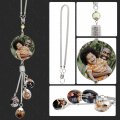 Jeathfea Personalized Photo Crystal Hanging Car Accessories For Women And Man Customized Pictures Rearview Mirror Pendants Home