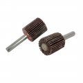 Uxcell 6mm Shank 20mm Dia Cylindrical Head Emery Cloth Abrasive Flap Wheel 5pcs