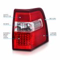 Amerilite Clear Red Led Replacement Brake Tail Lights For 2007-2017 Ford Expedition Passenger And Driver Side