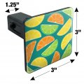 Citrus Lemon Lime Orange Slices Pattern Tow Trailer Hitch Cover Plug Insert