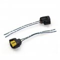 Uxcell 2pcs H9 Led Headlight Kit Bulb Wiring Harness Yellow Black Socket Connector Lamp Holder For Vehicle