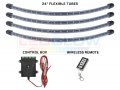 Ledglow 4pc Red Led Wheel Well Fender Accent Neon Lighting Kit For Cars Trucks 6 Patterns Music Mode 24 Water Resistant